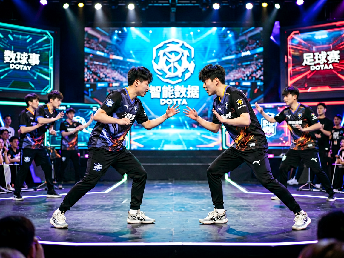 电子竞技比赛现场,选手在舞台上激烈角逐